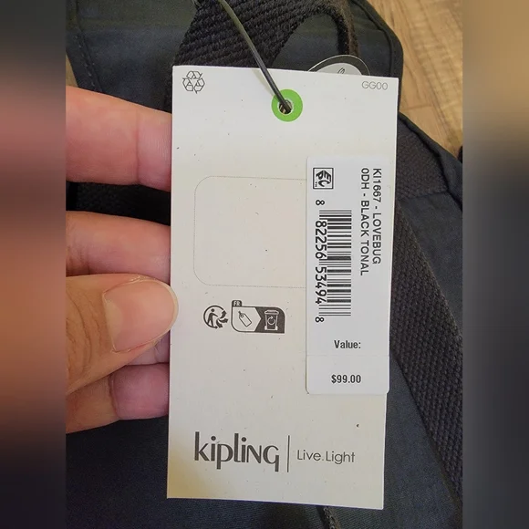 Kipling Lovebug Small Backpack, black tonal - Picture 9 of 10